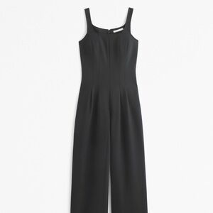 Abercrombie & Fitch Black Wide-Leg Sleeveless Jumpsuit